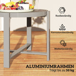 Side Table, Round Weatherproof Balcony, Aluminum Gray