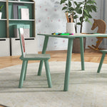 Children’s table with 2 chairs, kids’ seating set with 1 table & 2 chairs, cute animal design, suitable for children aged 3–8 years, green