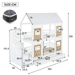 Bunk Bed Children's 90x200cm Safety Rail Storage Drawers Stairs, Pine+MDF White/Natural