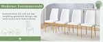 Fashionable Dining Chair 4-Piece Set with Golden Metal Legs, White PU Leather