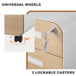 Mobile File Cabinet, 3 Drawer Under Desk Storage Legal/A4 Anti-Tilt Steel, White