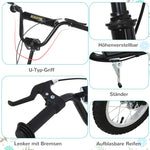 Kids' Scooter with 12-Inch Pneumatic Tires and Kickboard, Aluminum, Black