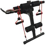 Abdominal Trainer Sit Up Bench Resistance Bands Adjustable, Black