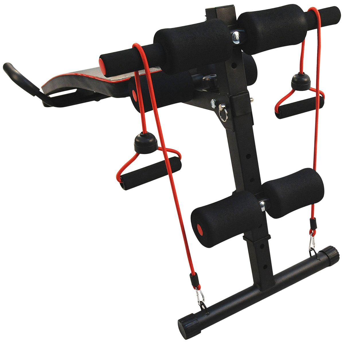 Abdominal Trainer Sit Up Bench Resistance Bands Adjustable, Black