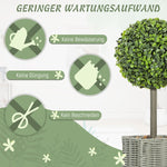Artificial Plants, UV-resistant Trees in Pots, Plastic, Cement, Green