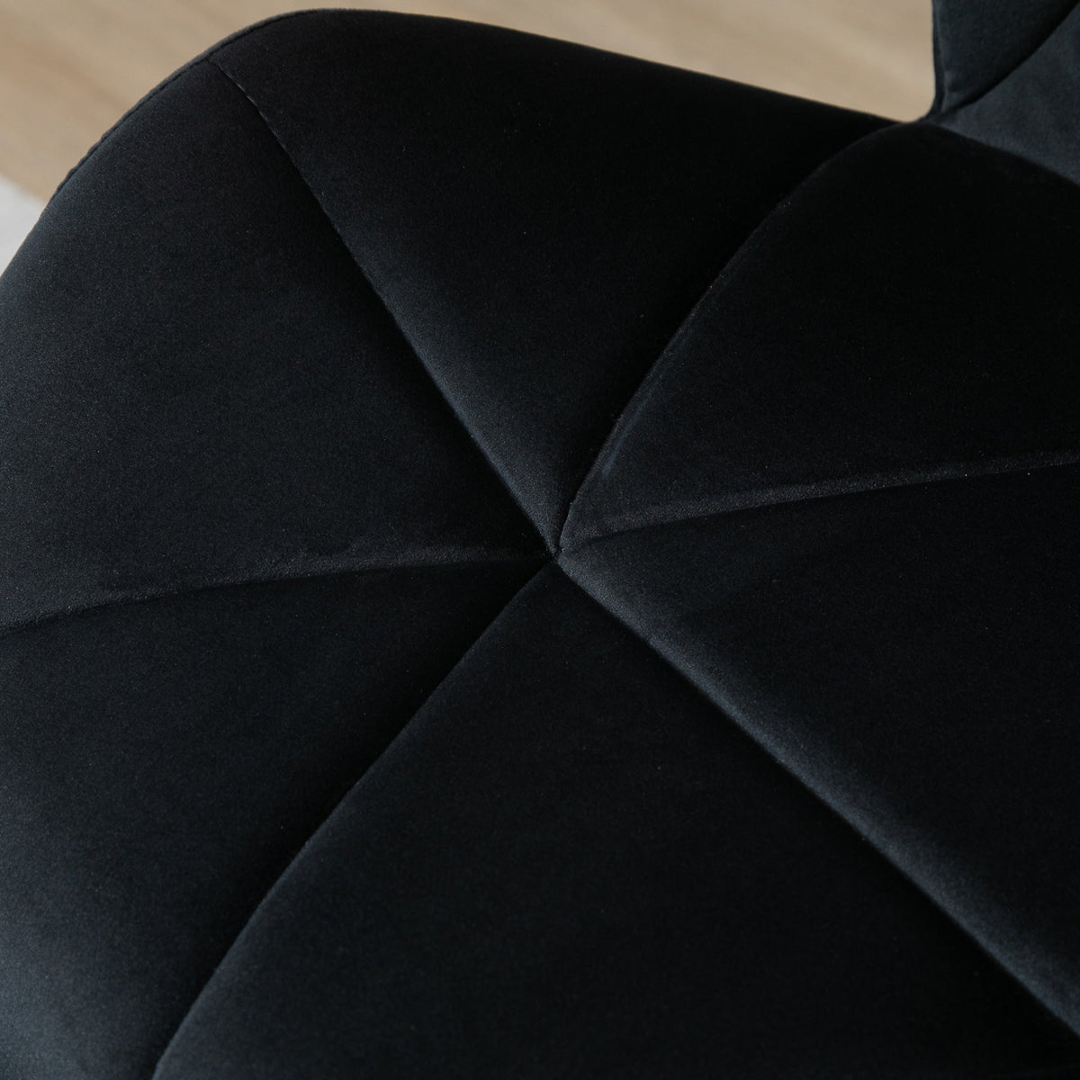 Bar Stools, Swivel Height-Adjustable with Backrest, Velvet Black