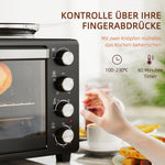 Mini Oven 28L 2600W with 2 Warming Plates, Black