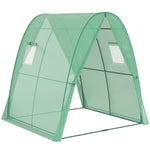 Greenhouse with Roller Door, 2 Windows, Steel, Green