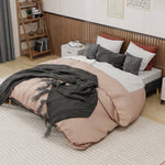 Modern Minimalist Bed Frame 160x200CM Low Box, Dutch Velvet Gray