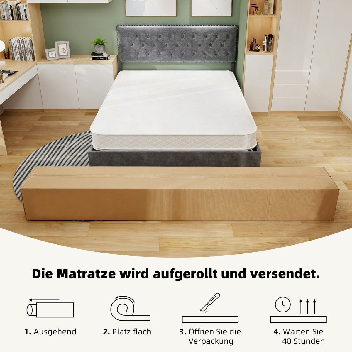 Mattress 3D Breathable Independently Wrapped Dual Support 160x200cm - White