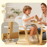 Children's Chair Set Wooden Non-Slip Height Adjustable, White