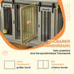 Dog Cage, Two Room Option, Double Doors, Grey