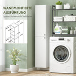 Wall-Mounted Bathroom Cabinet, 6 Shelves, Lacquered MDF, White