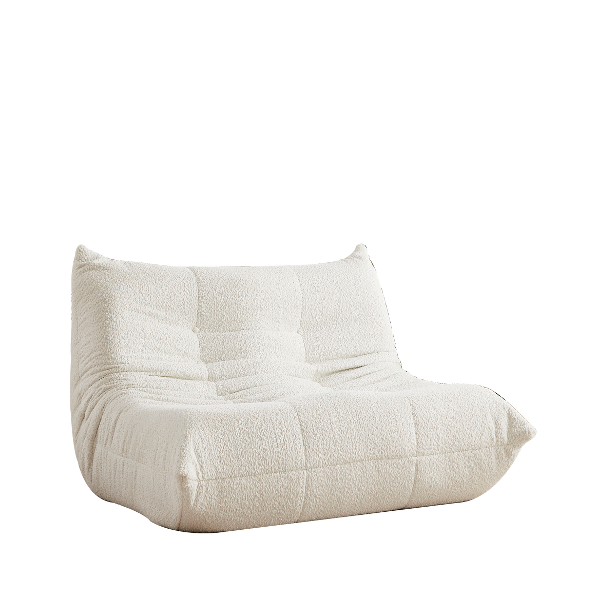 Togo Two-Seater Sofa with Memory Foam and Floor Lounge Design, Chenille