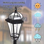 Solar LED Street Lights 2-pack Waterproof Energy Saving Stainless Steel, Black