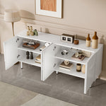 Geometric Sideboard with Irregular Curves Multi-Storage - White
