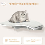 Cat Climbing Wall Hammock Bed, Wall Mounted Furniture, Plush MDF White