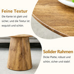 Set of 2 Round Coffee Tables, High and Low Nesting Stool Side Tables, Natural Wood Look MDF