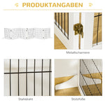 Dog Barrier, Adjustable Safety Gate, Foldable, 6 Panels, Wooden, White