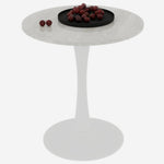 Coffee Table 27.6-inch Mid-Century Modern Round Marble Top - White