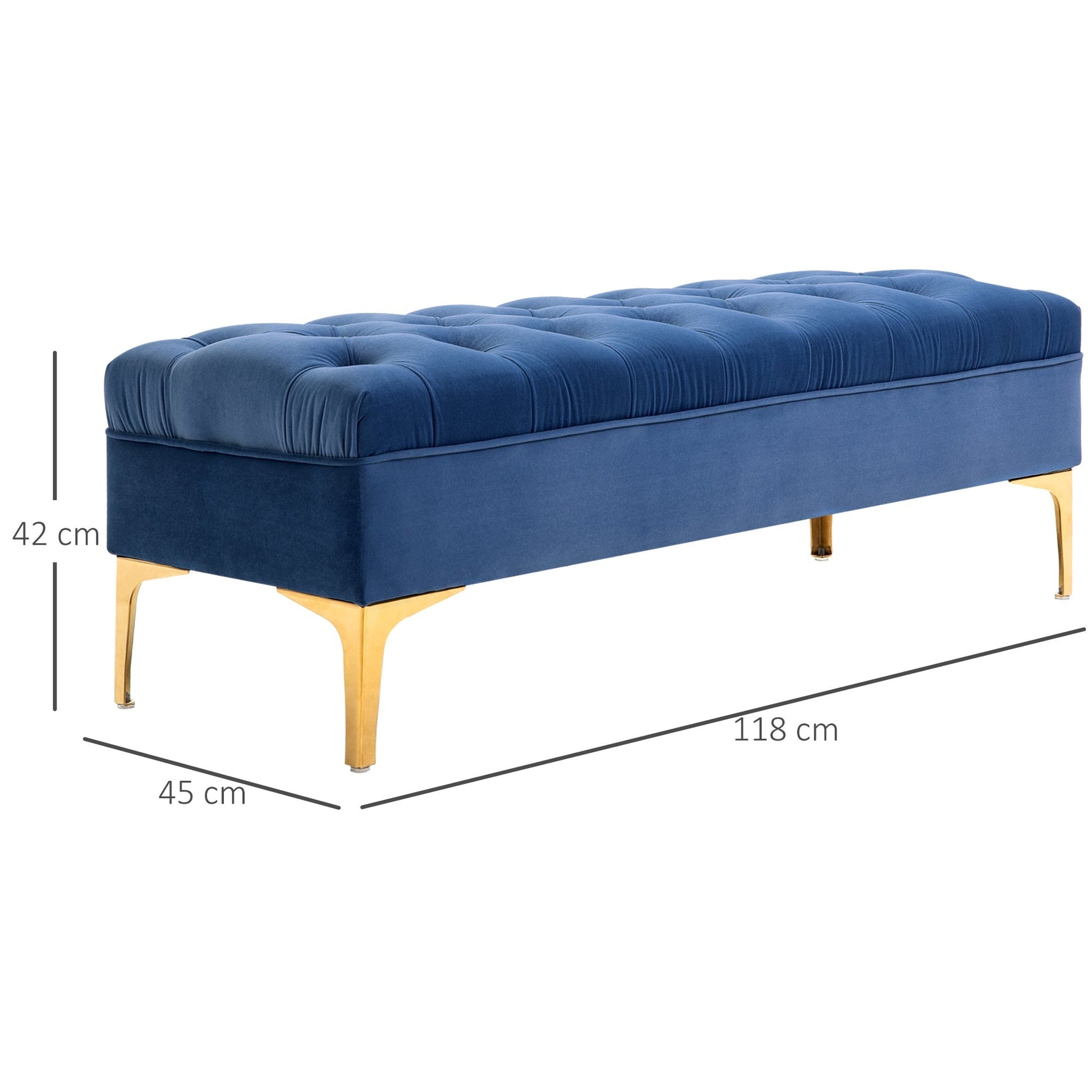 Bench Bed Shoe Bench Velvet Blue