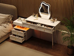 Dressing Table Set with LED Mirror & 4 Drawers, White