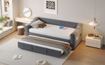Upholstered Sofa Bed, 90/180*190cm Bluetooth Stereo USB Storage, Grey Velvet