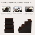 Pet Stairs, Dog/Cat Entry Aid, Carpeted MDF, Dark Brown