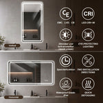Frameless LED Bathroom Mirror 60x120cm - Anti-Fog Dimmable Glass