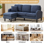 L-shaped Corner Sofa with Chaise Longue, 3-Seater Modular Design, Corduroy Fabric