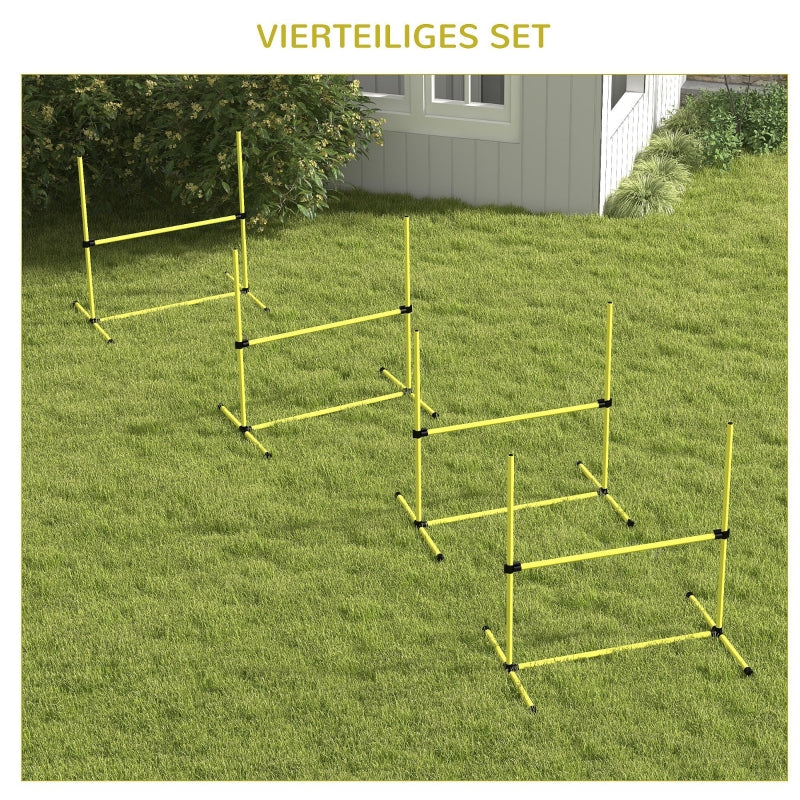 Dog Agility Set, Hurdles & Poles with Carry Bag, Robust, Yellow