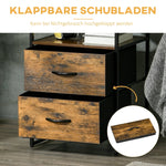 Chest of Drawers, Fabric Drawers Industrial Style, Rustic Brown