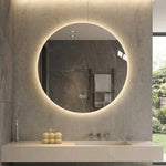 Round LED Bathroom Mirror 80 cm - Anti-Fog Dimmable HD Silver Glass