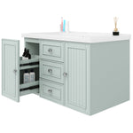 Wall-Mounted Vanity Unit with Sink & 3 Drawers 78.5x46.8cm - Green