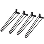 Table Legs, 4 pcs Steel Fork Design, Black