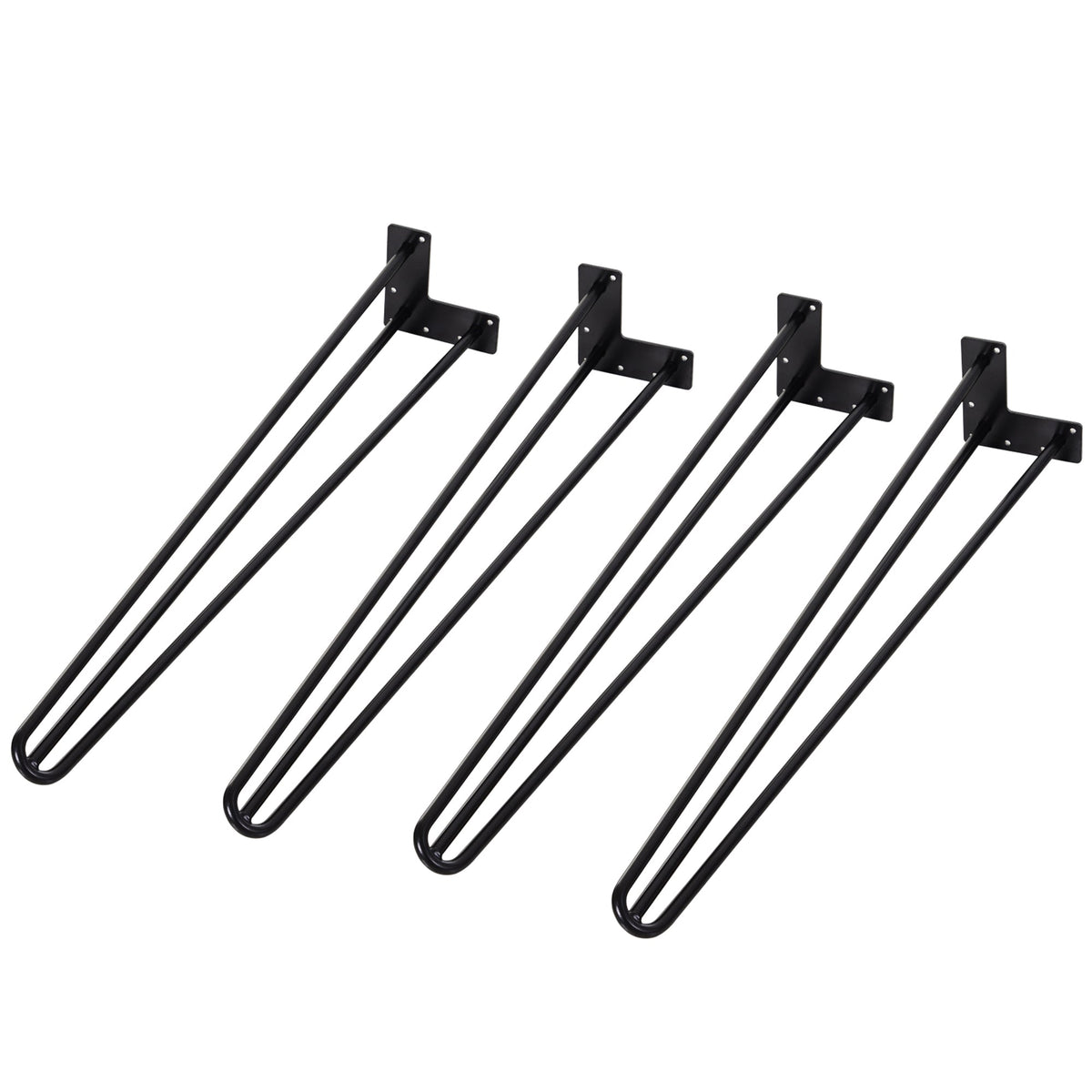 Table Legs, 4 pcs Steel Fork Design, Black