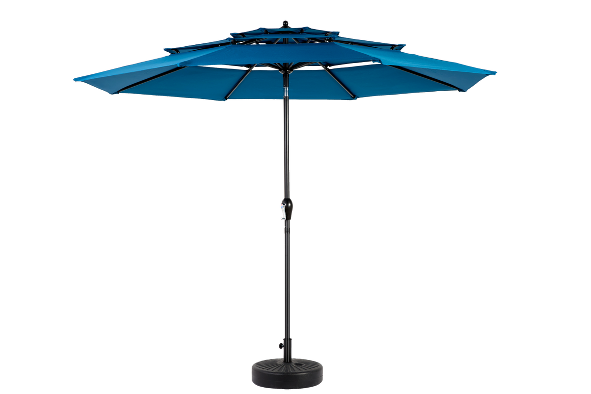 Outdoor Umbrella, 14.8 Ft Double Sided Rectangular Large with Crank, Blue