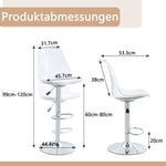 Adjustable Swivel Bar Stool Set 2-Piece - Transparent Plastic/PU Leather