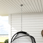 Hanging Chair, Foldable Polyrattan Swing, 150kg Capacity, Dark Gray