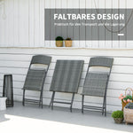 Polyrattan Bistro Set, 2-Person Garden Furniture, Grey