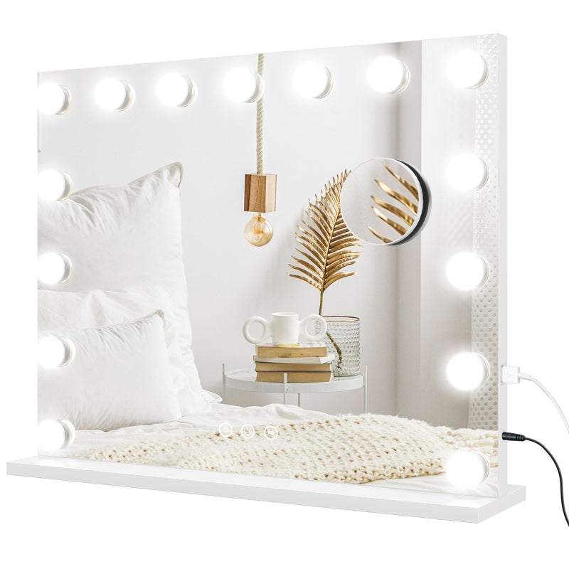 LED Vanity Mirror, 3 Light Modes, Dimmable, USB, White