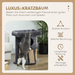 Cat Tree, Jute Scratching Mat, Resting Platform, Play Ball, Cat House, Beige