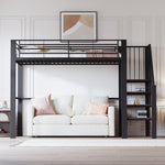 Loft Bed 90x200 Sturdy Construction Storage Stairs Metal