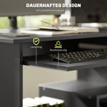 Computer Desk with Open Compartments, Shelves, PC Table, Black