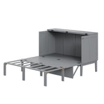 Wall Bed, 140x200cm with Slatted Frame, Grey