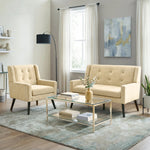 2-Piece Accent Armchair Set - Single & Double, Upholstered, Solid Wood Legs