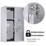Medicine Cabinet First Aid, Lock, Stainless Steel