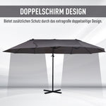 Double Parasol Cantilever Adjustable Garden Sun Protection, Metal Dark Grey
