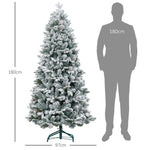 Artificial Christmas Tree, Snow & Pine Cones, Realistic, Flame-Retardant, 183 cm, Green