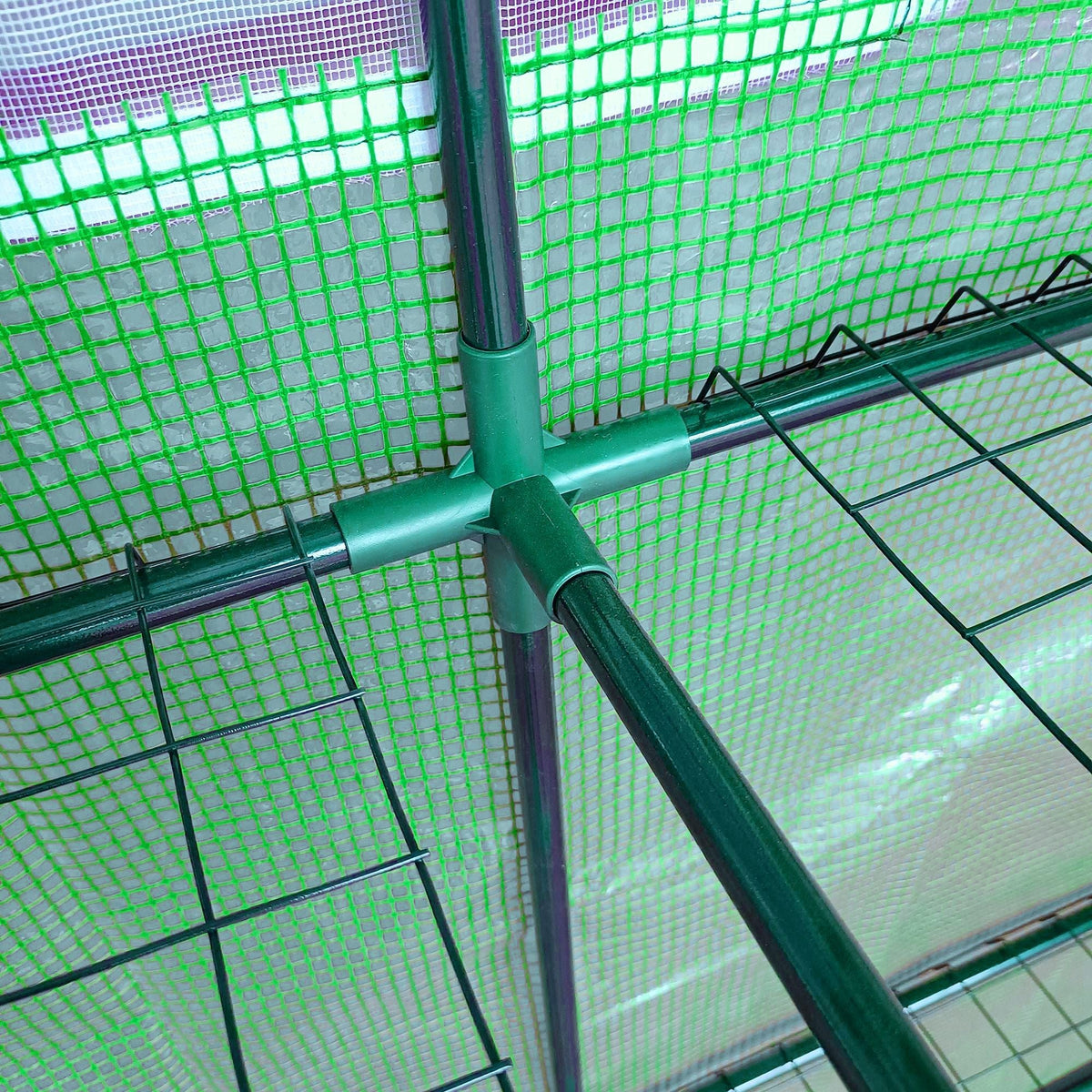 Polytunnel Greenhouse 2 Doors UV Protection Steel & PE Green